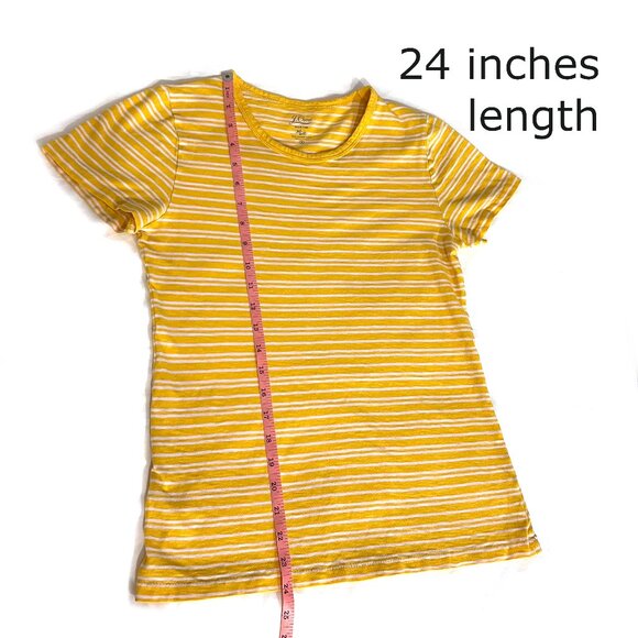 JCrew slub tee, small, yellow white stripes - Picture 4 of 6